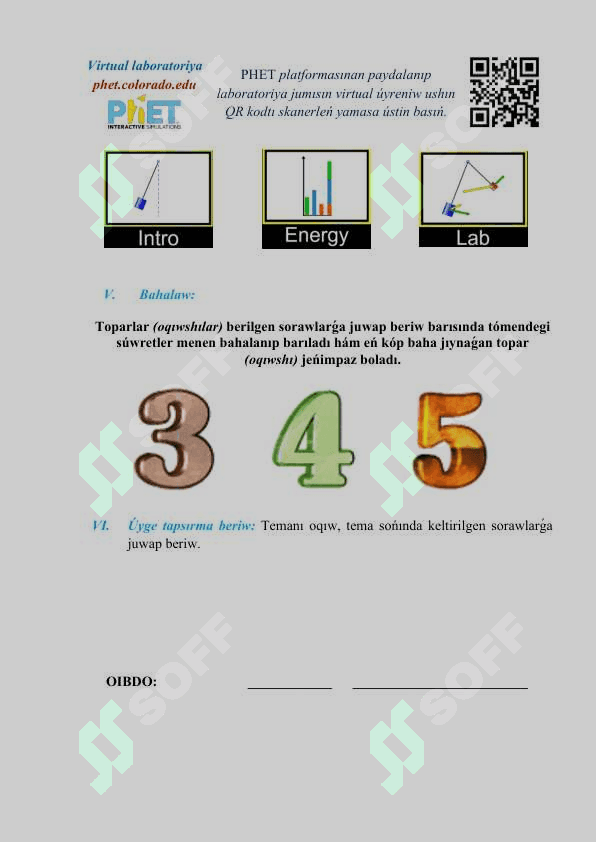 Matematikalıq mayatnik járdeminde erkin túsiw tezleniwin anıqlaw 5