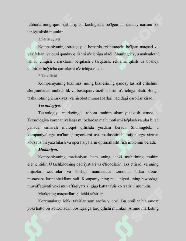 Marketingning ichki va tashqi muhiti 6
