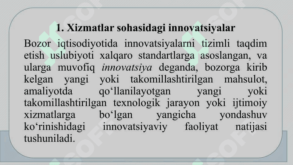 INNOVATSIYALARNING SOHALAR BO‘YICHA TURLARI 3
