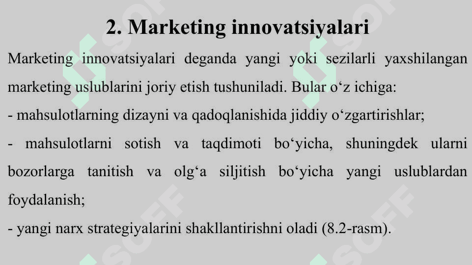 INNOVATSIYALARNING SOHALAR BO‘YICHA TURLARI 7