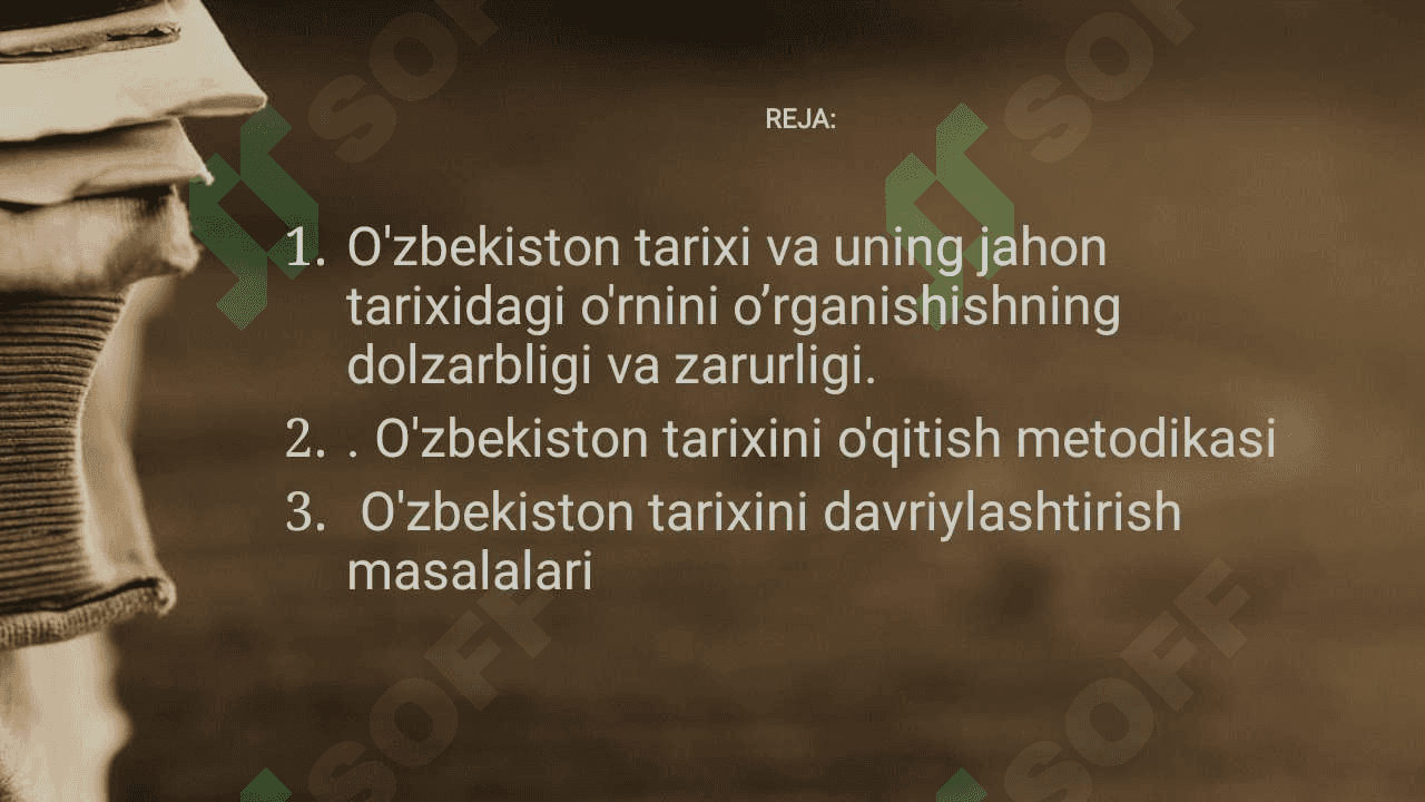 O'ZBEKISTON TARIXI FANIGA KIRISH 2