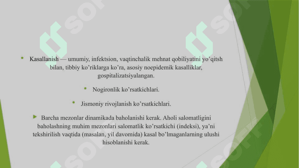Jamoat salomatligi mezonlari 3