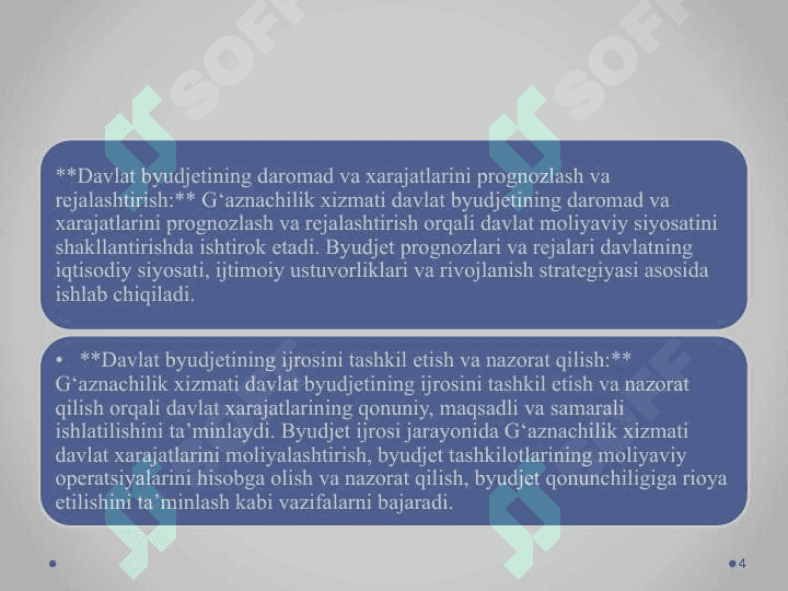 DAVLAT MOLIYASINI BOSHQARISHDA G’AZNACHILIK XIZMATINI O’RNI 4