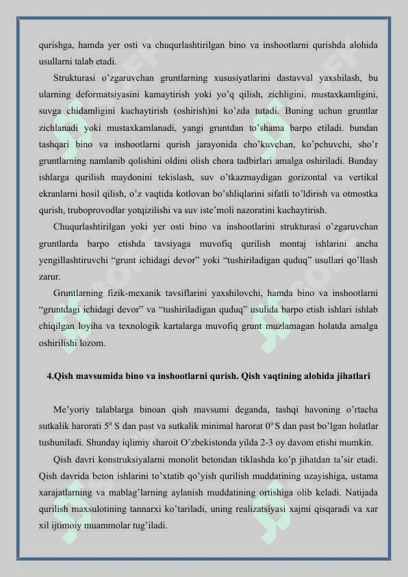 Ekstremal sharoitlarda bino va inshootlarni barpo etish 8
