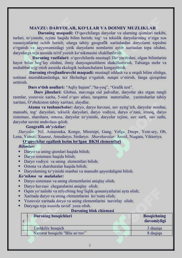 DARYOLAR, KO‘LLAR VA DOIMIY MUZLIKLAR 2