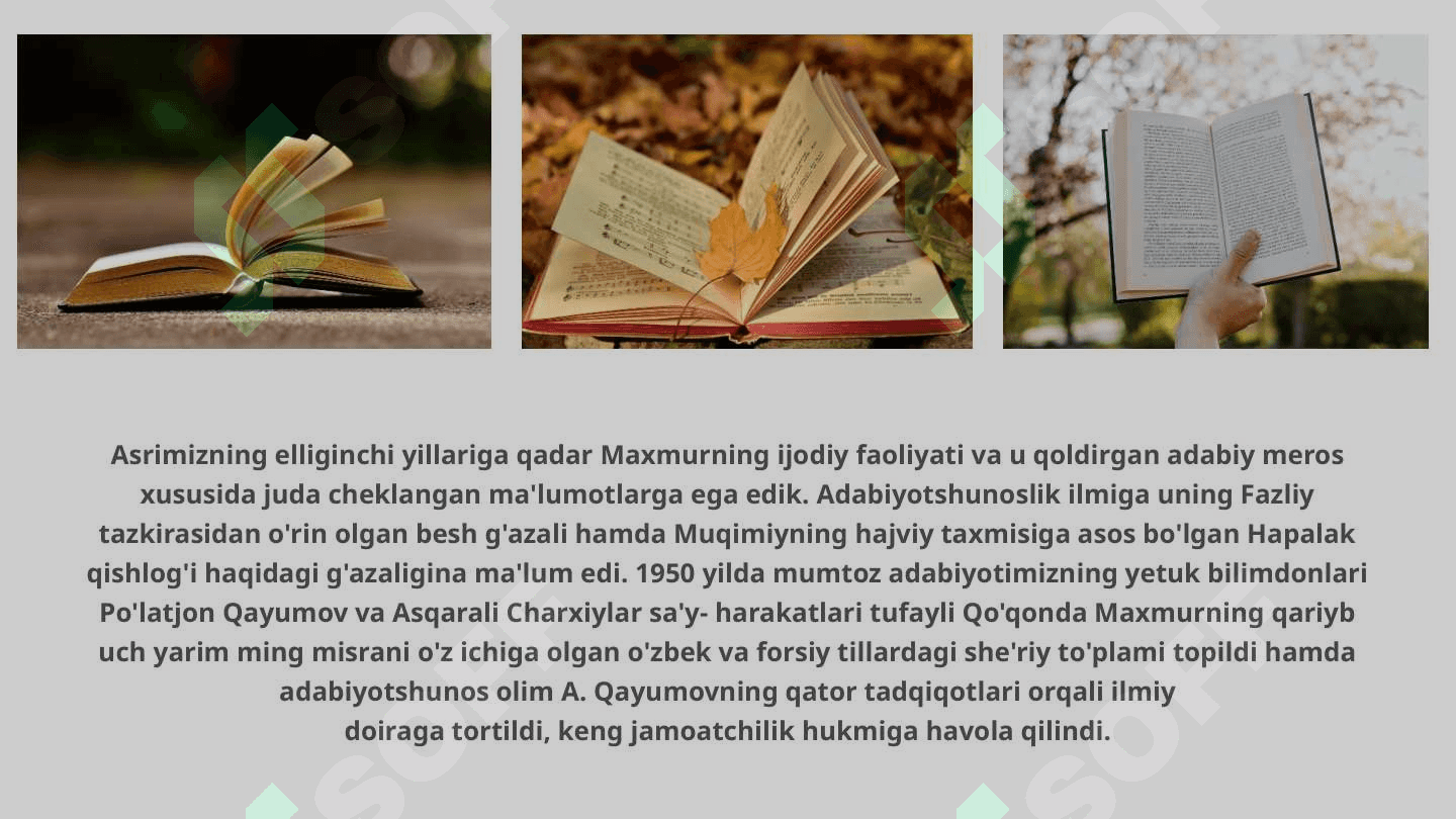 Maxmur satirasining mavzu mundarijasi va g'oyaviy-badiiy xususiyatlari. Maxmur satirasi. 6