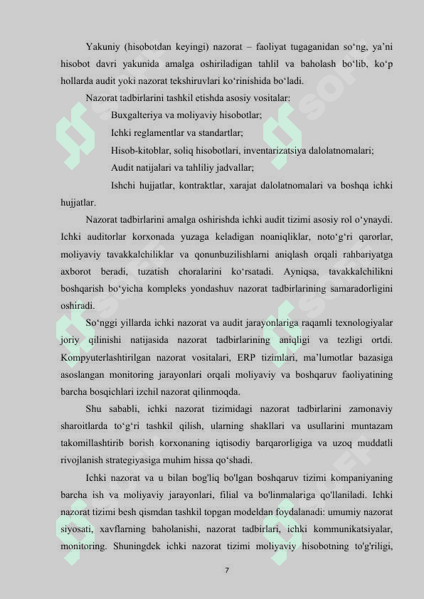 ICHKI NAZORAT TIZIMI VA TAVAKALCHILIKNI BAXOLASH..doc 6