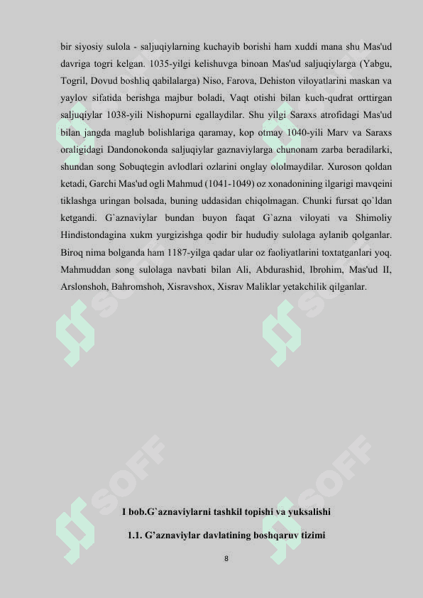 G’AZNAVIYLAR VA SALJUQIYLAR DAVLATINING BOSHQARUV TIZIMI..docx 8
