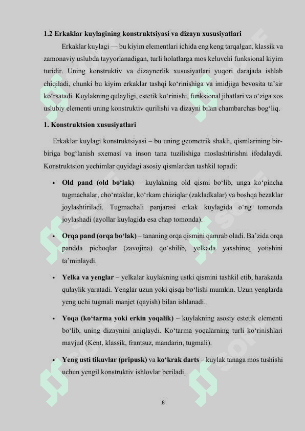 KO’TARMA YOQALI ERKAKLAR KUYLAGINI MODELLASHTIRISH 8