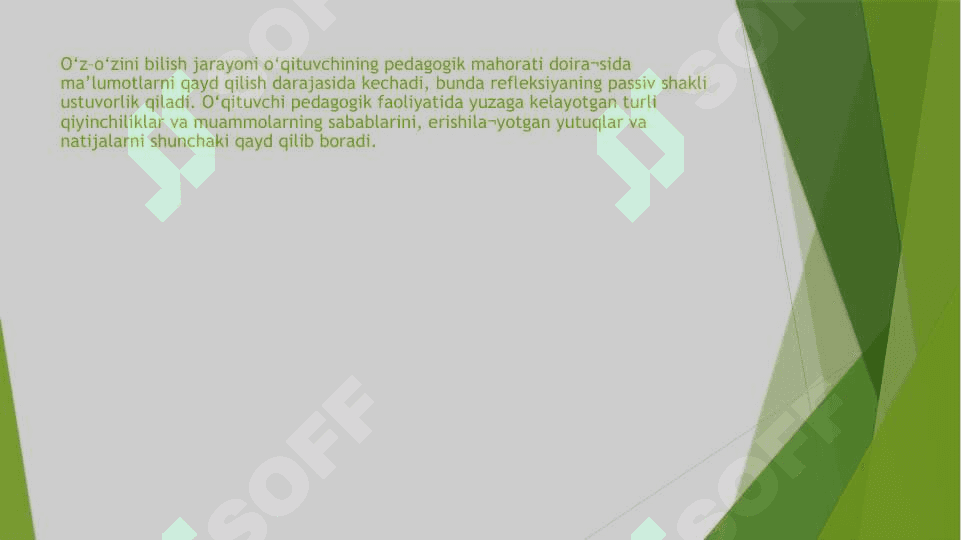 O‘z-o‘zini tarbiyalash va o‘z ustida ishlash. Pedagogika tajribani to‘plash tizimi. 7