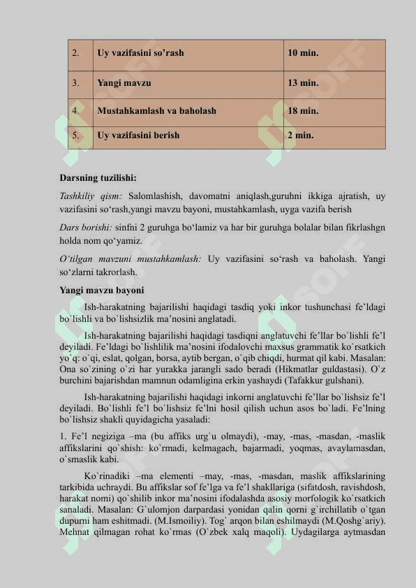 Bo’lishli va bo’lishsiz fe’llar 2