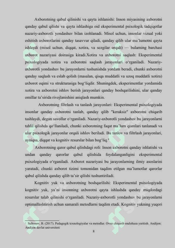 NAZARIY-AXBOROTLI YONDASHUVNING MOHIYATINI EKSPERIMENT QILISH 8