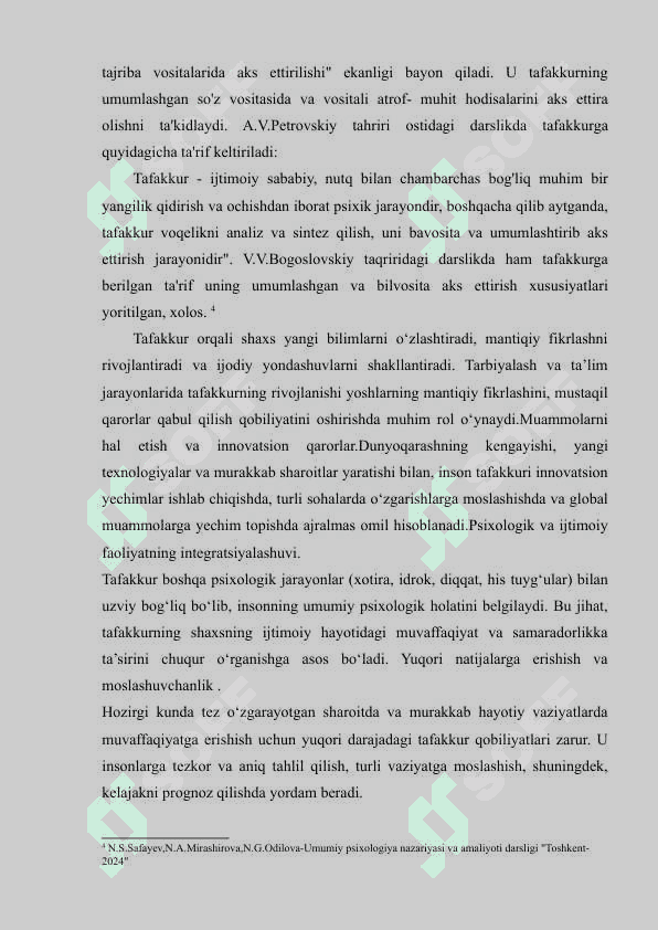 TAFAKKURNING BILISH JARAYONLARI TIZIMIDAGI O’RNI 3