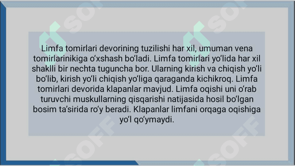 MAVZU:LIMFA TIZIMINING ANATOMIK TUZILISHI. 5