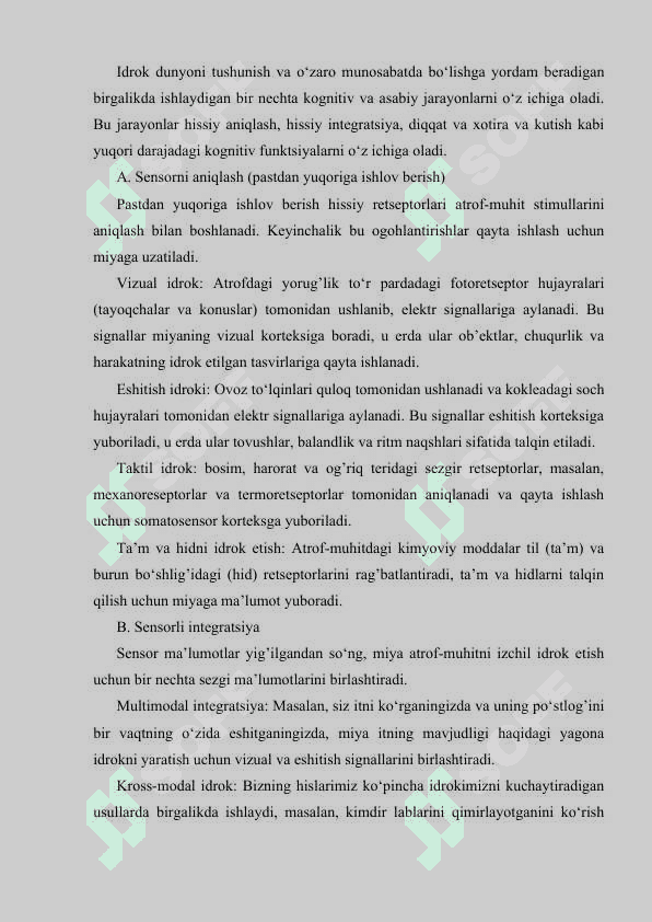 Persiptiv timsollarning tashkil topishini oʻrganish metodlari 8