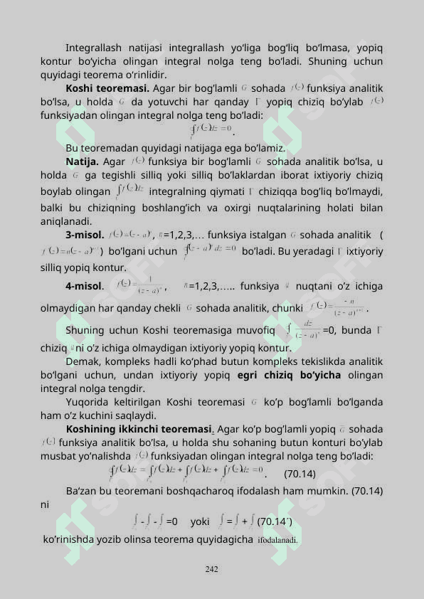 Kompelks о‘zgaruvchili funksiyaning integrali 6