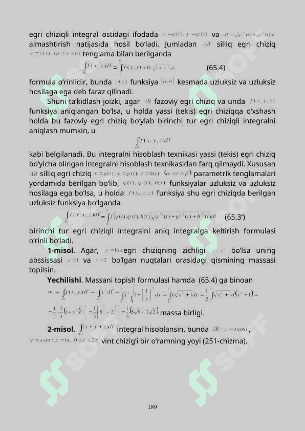 Egri chiziqli integrallar 4