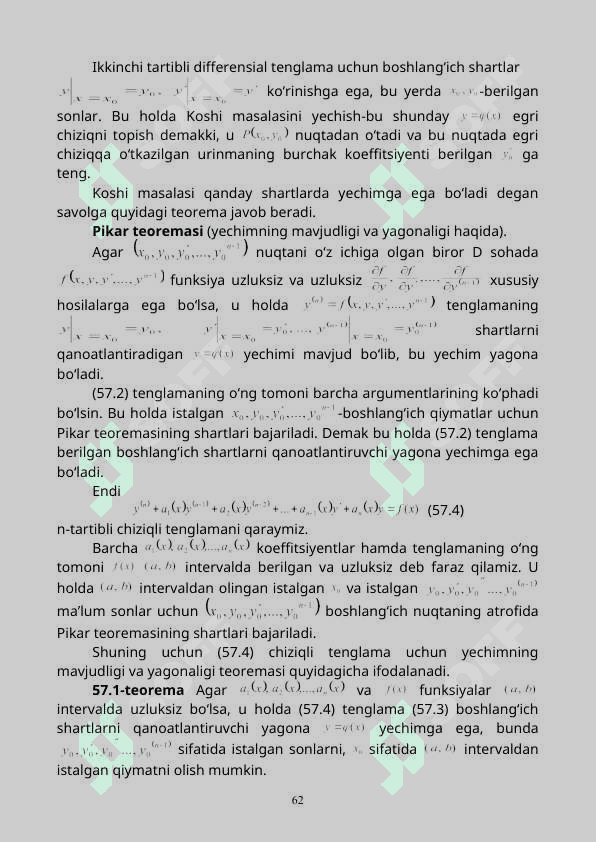 Yuqori tartibli differensial tenglamalar 2