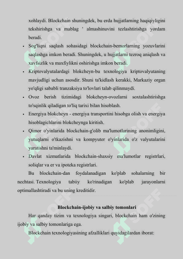 Blokcheyn texnologiyalari,  uning yaratilishi va ishlatilishi. 3