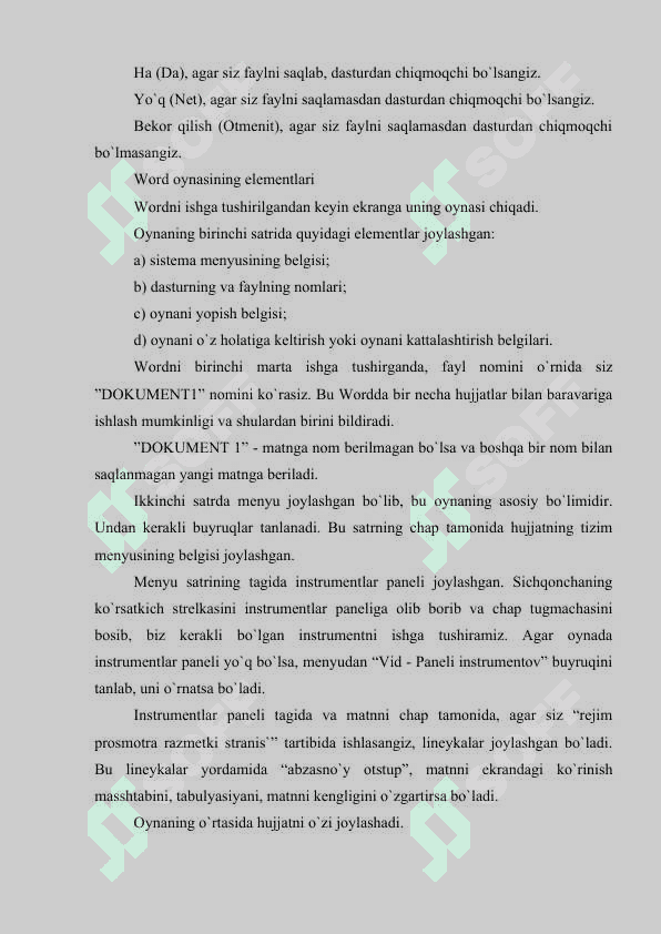 Matnlar ustida ishlash. Matn muhahrirlari 5
