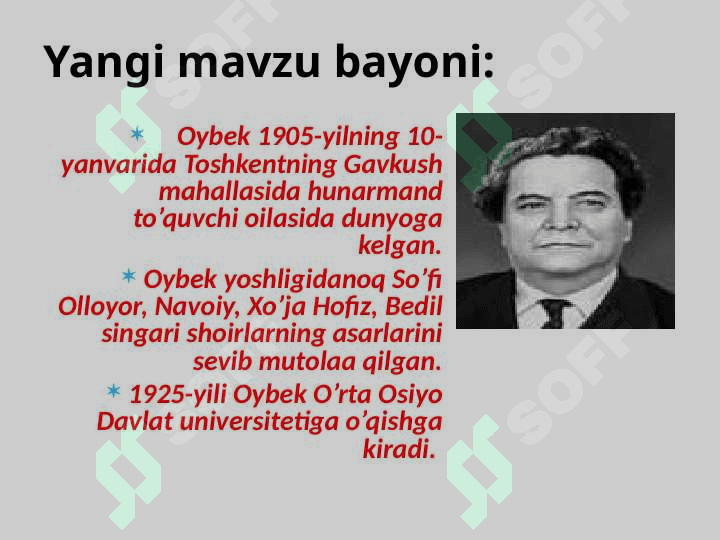 Oybek - Dars ishlanma 4