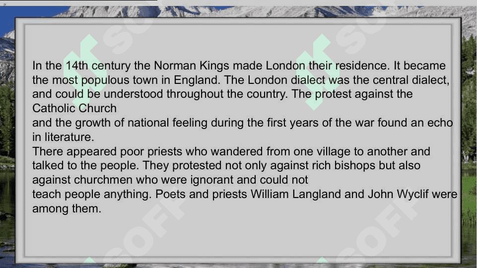 THE PRE-RENAISSANCE PERIOD IN ENGLISH  LITERATURE 2