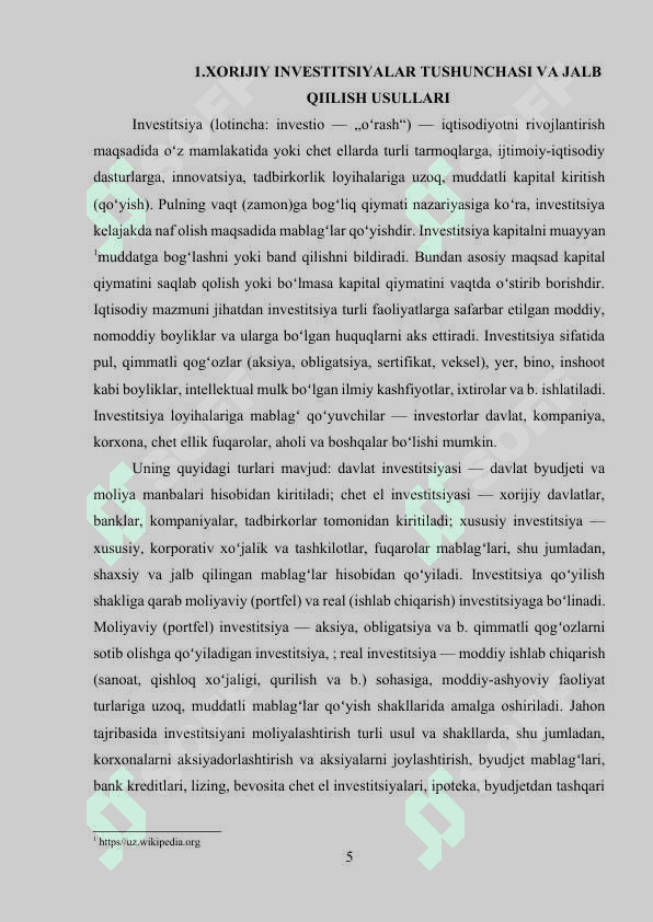 XORIJIY INVESTITSIYALARNI JALB QILISH USULLARI VA SHAKLLARI 5
