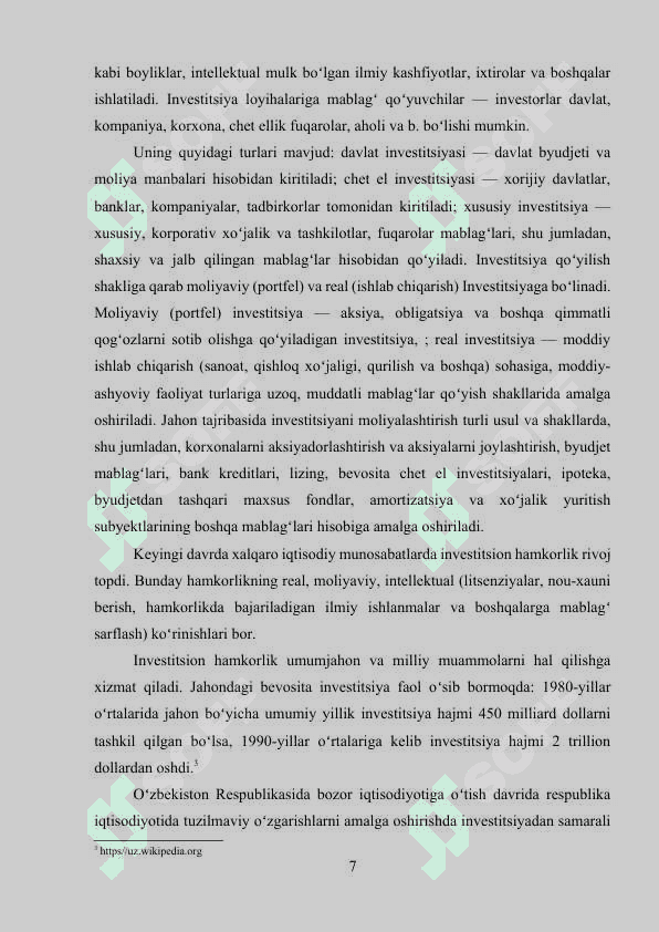 XORIJIY INVESTITSIYALARNI JALB QILISH USULLARI VA SHAKLLARI 7