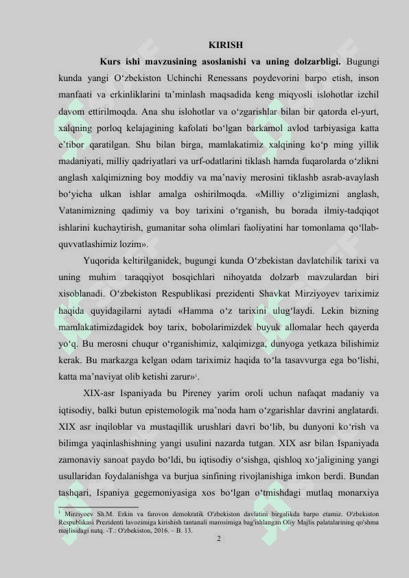 XIX asr ispan inqiloblari kurs ishi 2