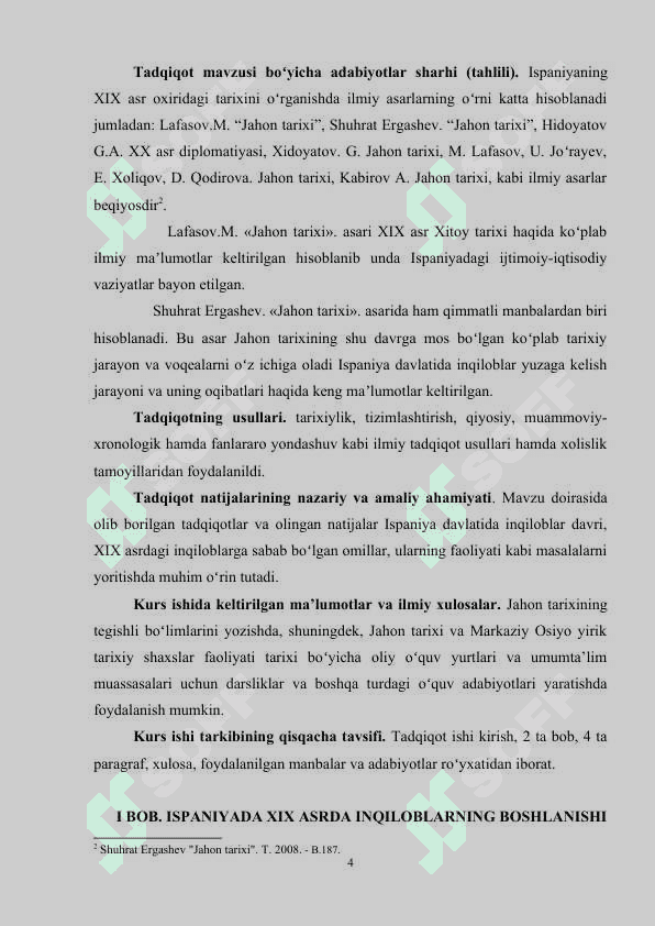 XIX asr ispan inqiloblari kurs ishi 4