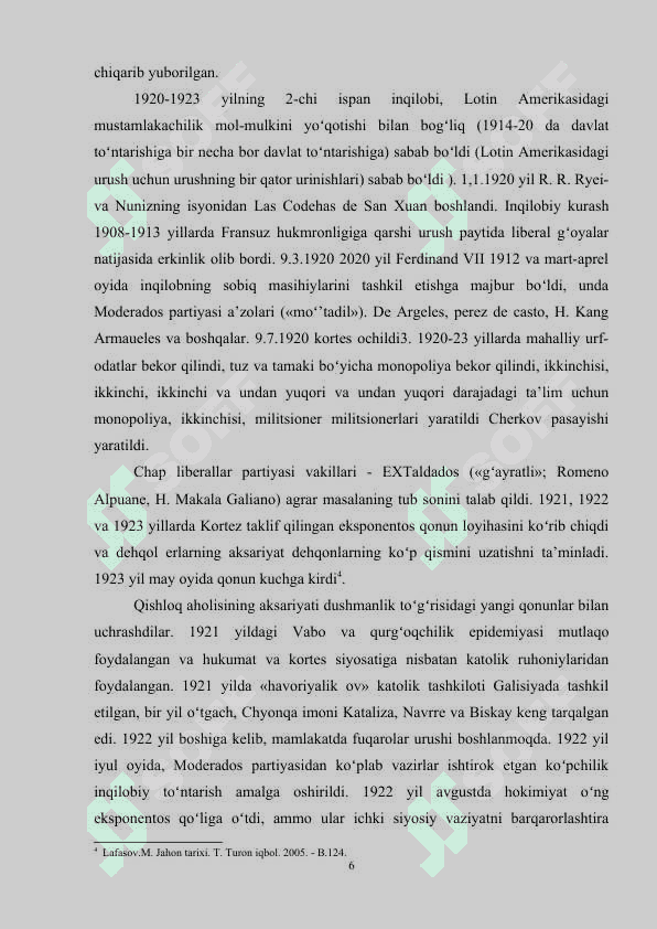 XIX asr ispan inqiloblari kurs ishi 6
