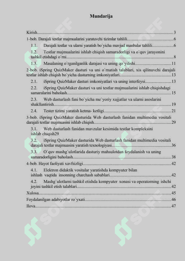 iSpring QuizMaker dasturida Web dasturlash fanidan tеstlar komplеksini ishlab chiqish 2