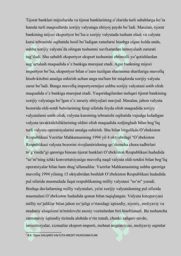 Xalqaro valyuta tizimi va uning rivojlanishi 8