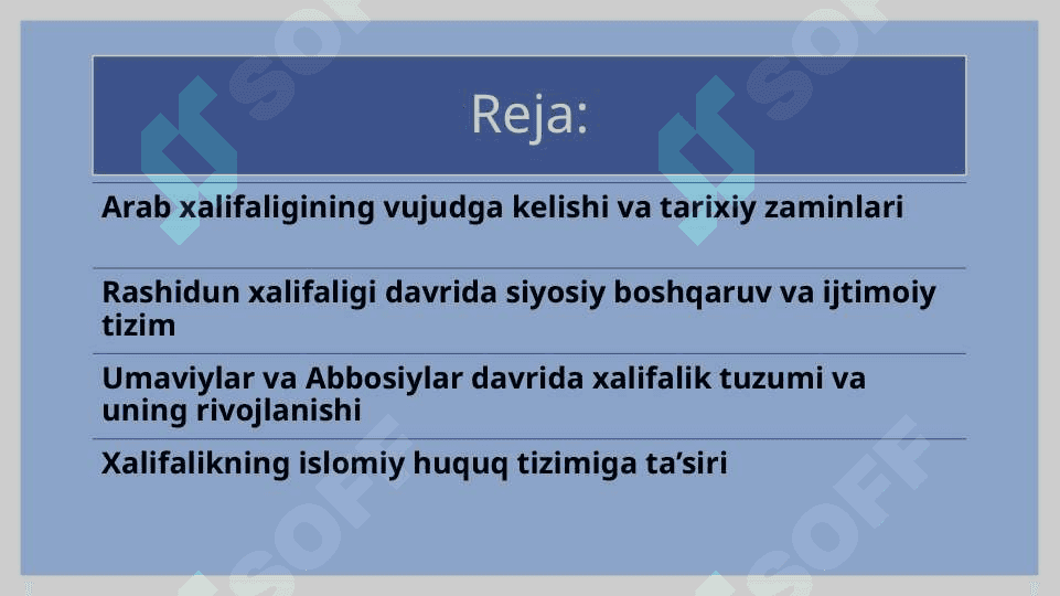 Arab halifaligi va musulmon huquqi. 2