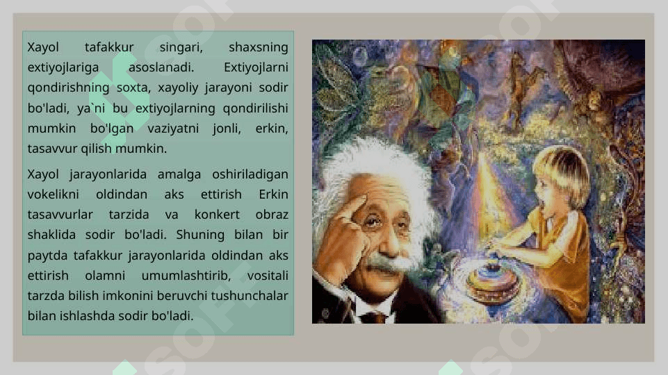 hayol haqida tushuncha, tasavvur haqida tushuncha 6