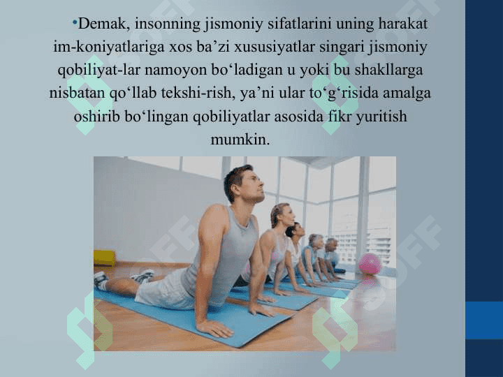 JISMONIY SIFATLARNI . (EGILUVCHANLIK)  TARBIYALASH METODIKASI 7
