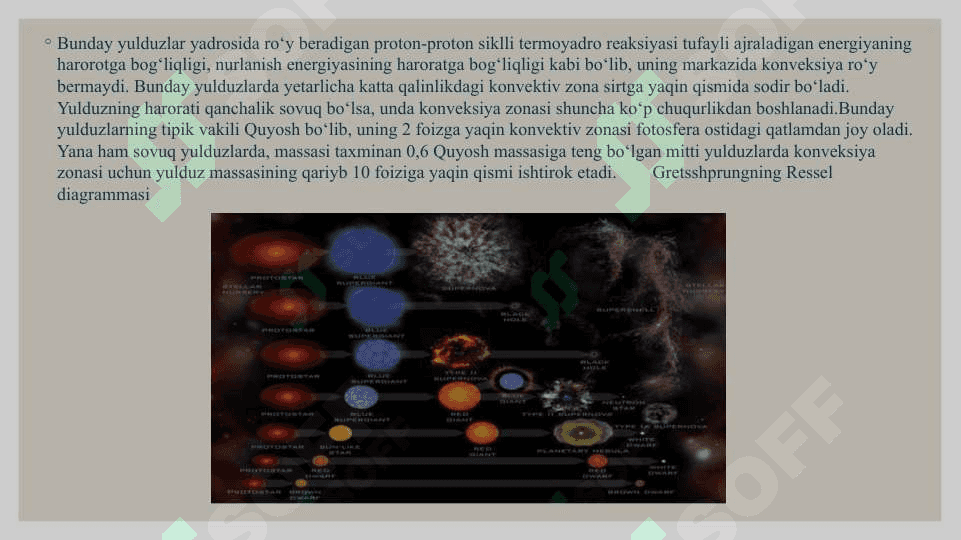 Yulduzlarning paydo bo’lishi va evolyutsiyasi. 7
