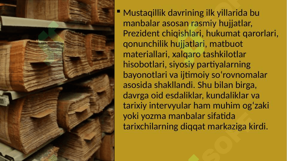 MUSTAQILLIK DAVRI MANBALARI 5
