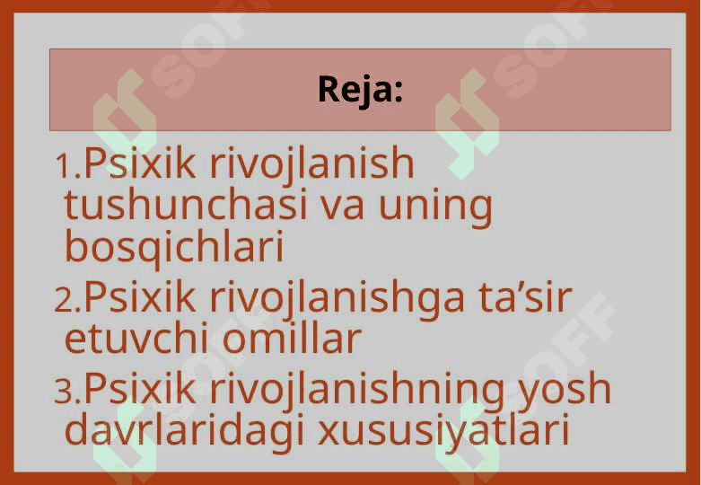 Psixik rivojlanish 2