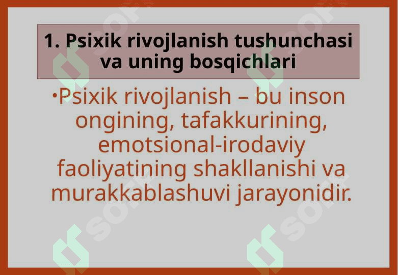 Psixik rivojlanish 3
