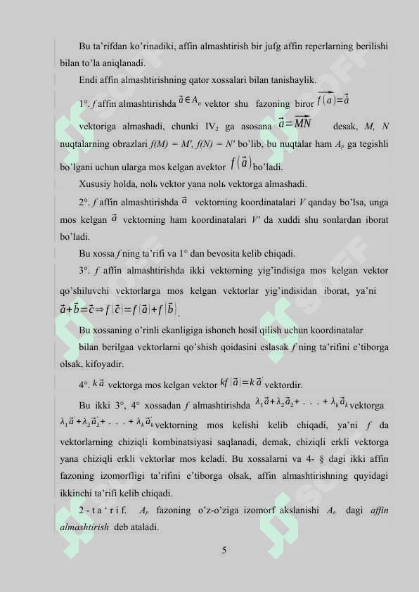 Affin va ortogonal almashtirishlar 5