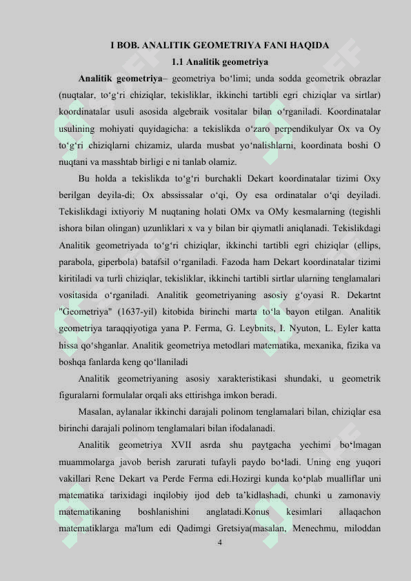 Konus kesimlari va ularning fokal xossalari 4