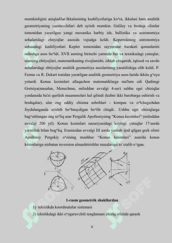 Konus kesimlari va ularning fokal xossalari 8