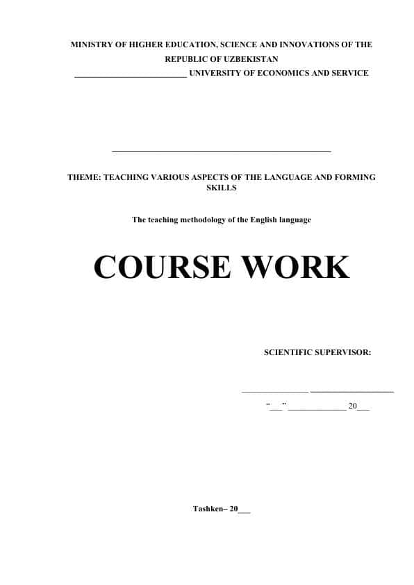 TEACHING VARIOUS ASPECTS OF THE LANGUAGE AND FORMING SKILLS