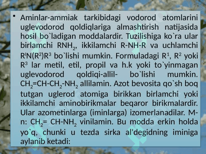 Aminobirikmalar. Alifatik aminobirikmalar 3