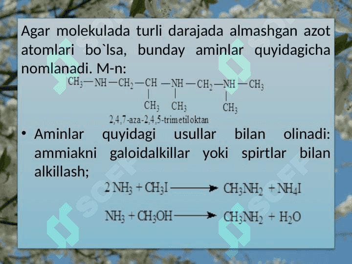 Aminobirikmalar. Alifatik aminobirikmalar 6