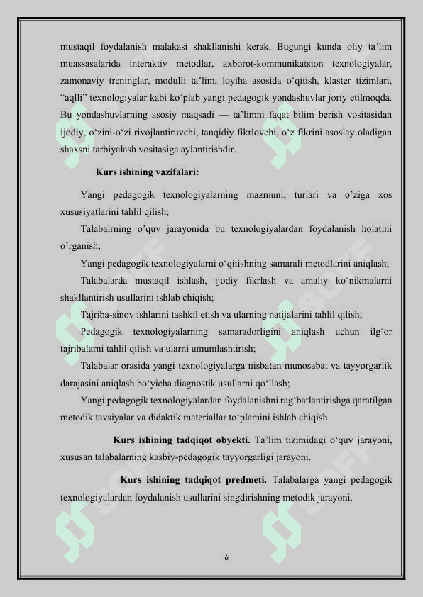 Darslarda yangi pedagogik texnalogiyalardan foydalanish usllari 6