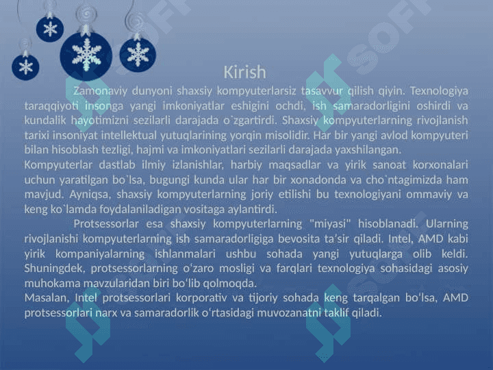 Shaxsiy kompyuterlarning rivojlanish tarixi va istiqbolli yõnalishlari 2