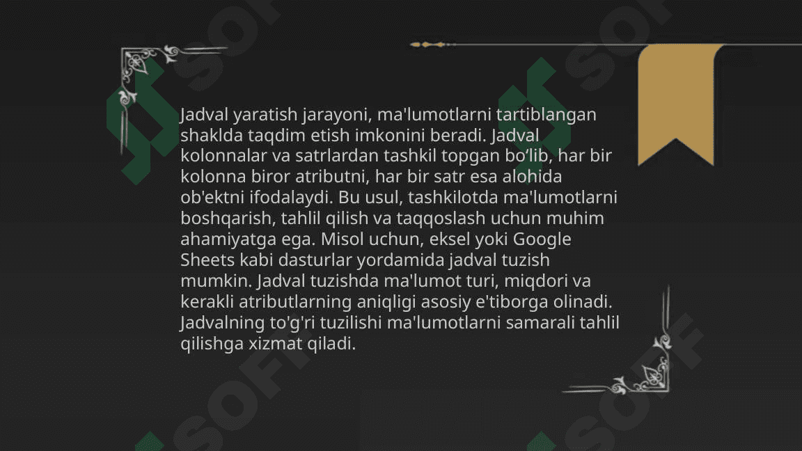Word dasturida jadvallar bilan ishlash 3