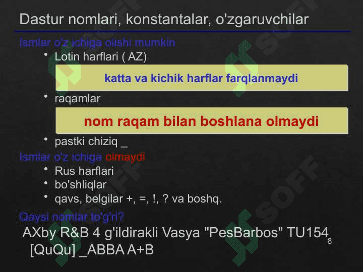 Pythonda dasturlash 8